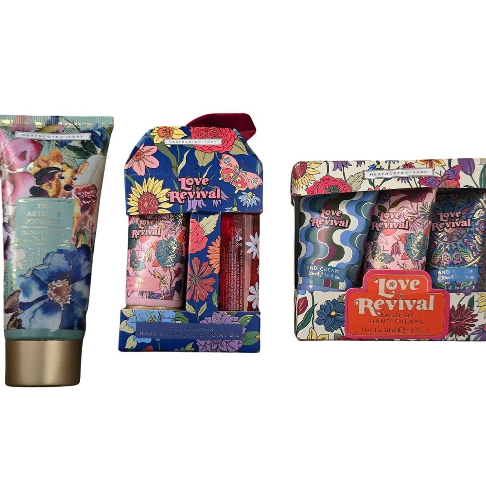 Heathcote &‎ Ivory Hand Cream Gift Set Assortment Love Revival & Artists Journey